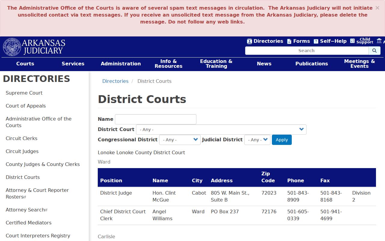 Madison County court calendar District Court directory