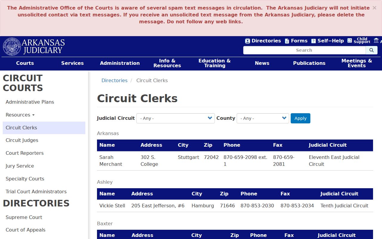 Madison County court docket Circuit Clerk directory