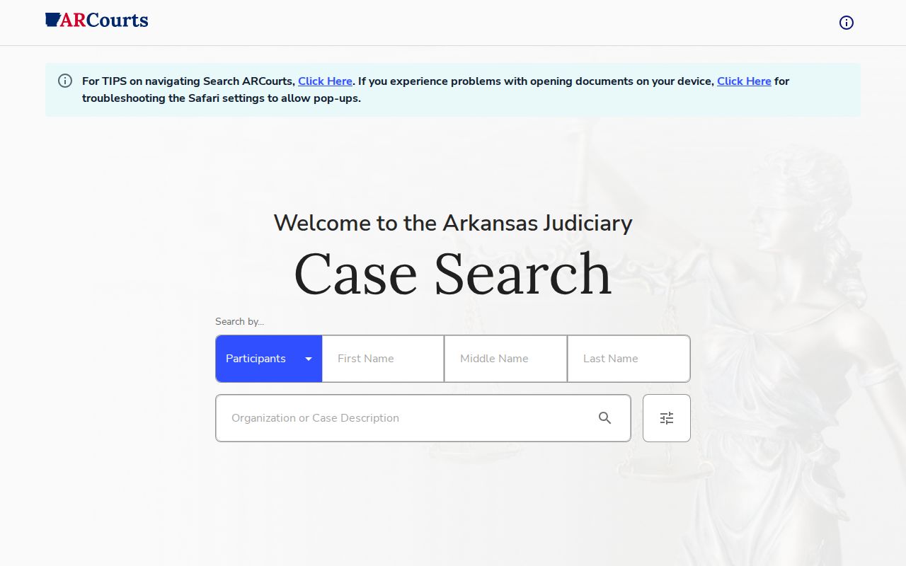 Madison County court docket Search ARCourts interface