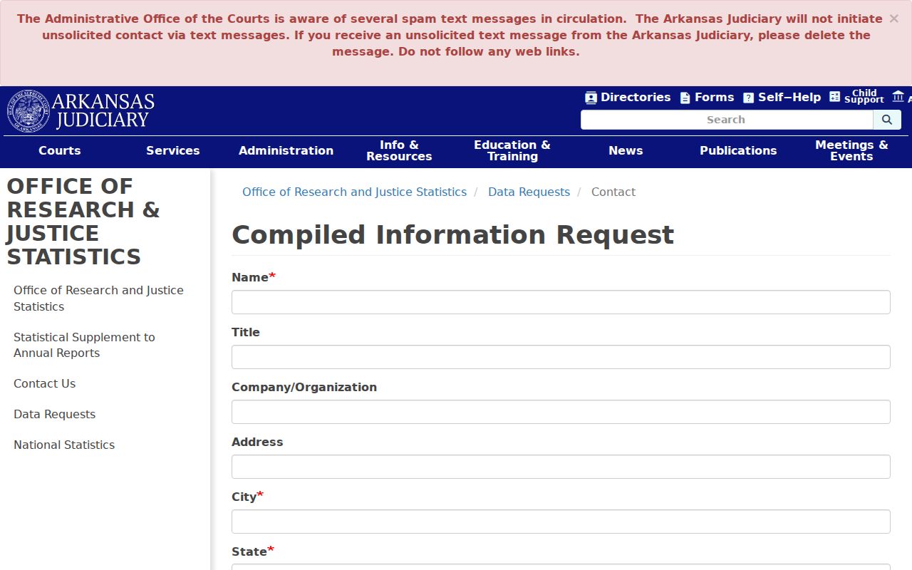Madison County court records compiled information request form