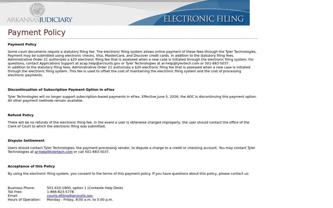 Madison County court records eFlex payment policy page