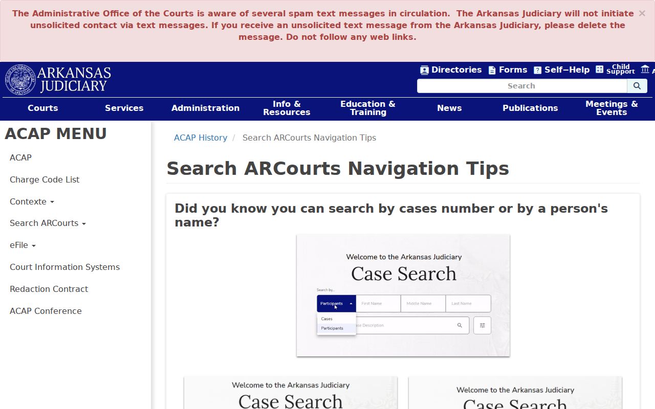 Madison County case lookup Search ARCourts navigation tips