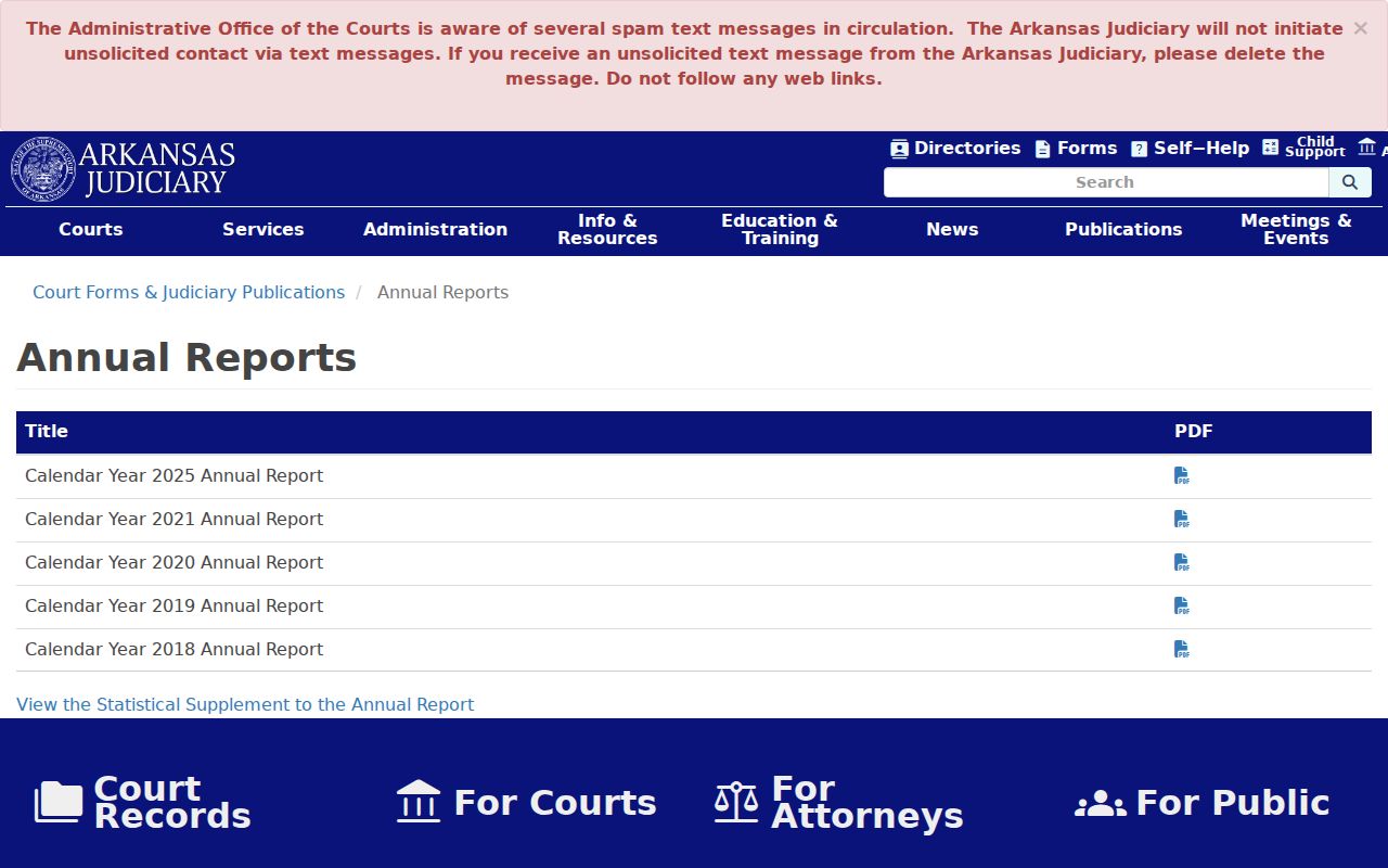St. Paul court docket official Arkansas annual reports index