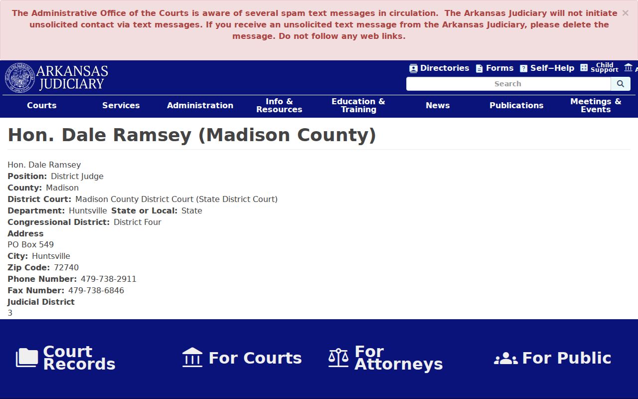 Madison County traffic court records District Judge profile