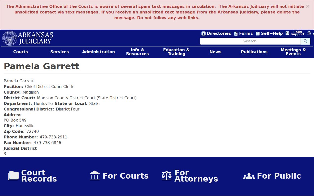 Madison County traffic court records District Court Clerk profile